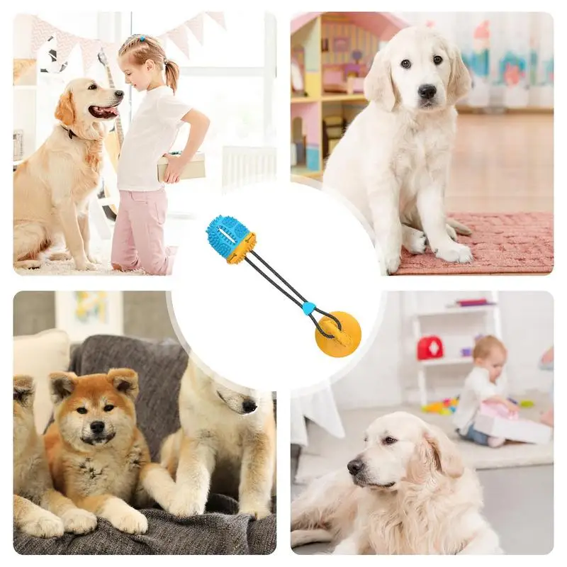 Hund Langsam Feeder Ball Saugnapf Zahnen Lebensmittel Spender Spielzeug Tragbare Lebensmittel Spender Anti-Biss Behandeln Spender Für Beißen
