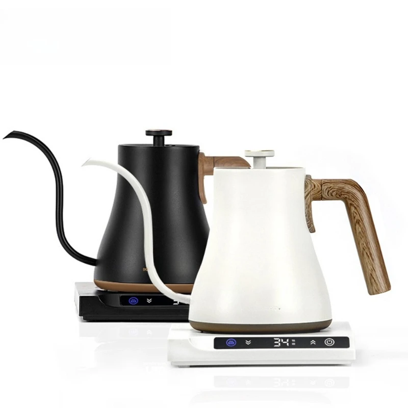 Temperature controlled coffee hand brewing pot, competitive version constant temperature coffee brewing pot, fine mouth hand