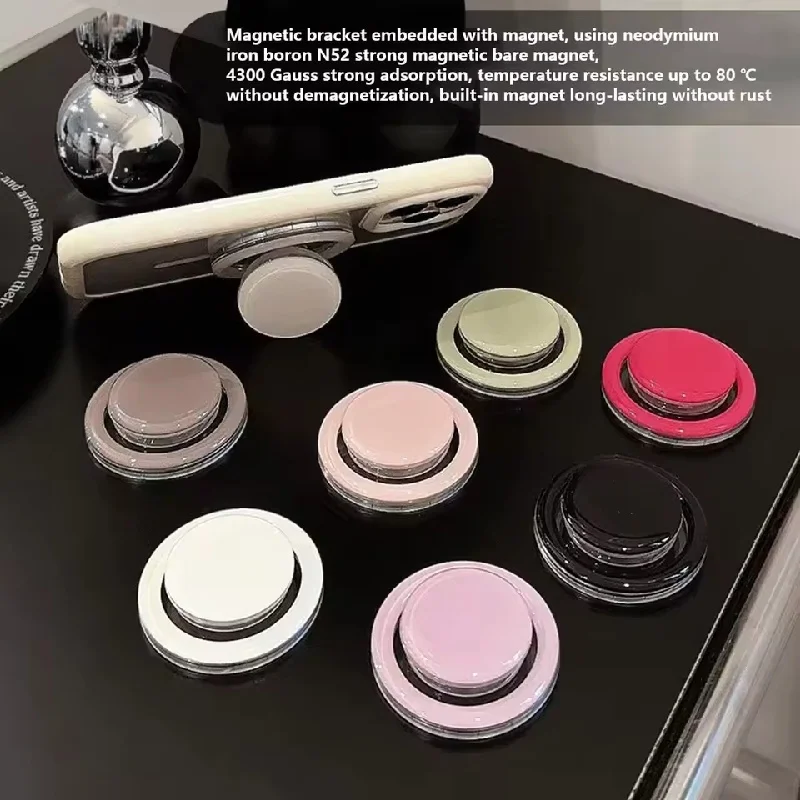 

Solid Color Magnetic Airbag Phone Stand - Scalable Folding Clear Small Design 1 Piece