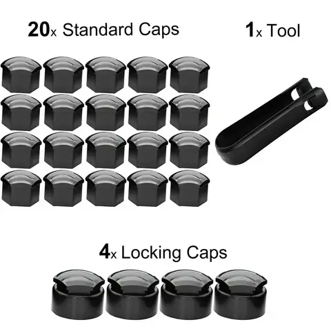 자동차 휠 자동차 허브 나사 보호, 도난 방지 커버 캡, 제거 도구 포함, BMW 16mm, 2mm x 17mm, 너트 24 개