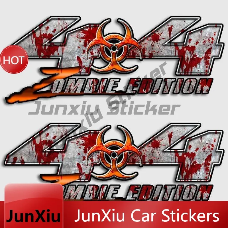 2 Stück 4x4 ZOMBIE EDITION Orange Truck Aufkleber Blut BIOHAZARD Schwarz Sport 4x4 Seitenaufkleber Passend für 2017-2026 Trucks Aufkleber Spider Camo – Detail 3