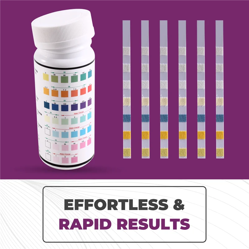 Nuove strisce reattive per piscina-7 in-1 - 100 conteggi - Kit per test accurati dell'acqua per PH, cloro, bromo, durezza, alcalinità