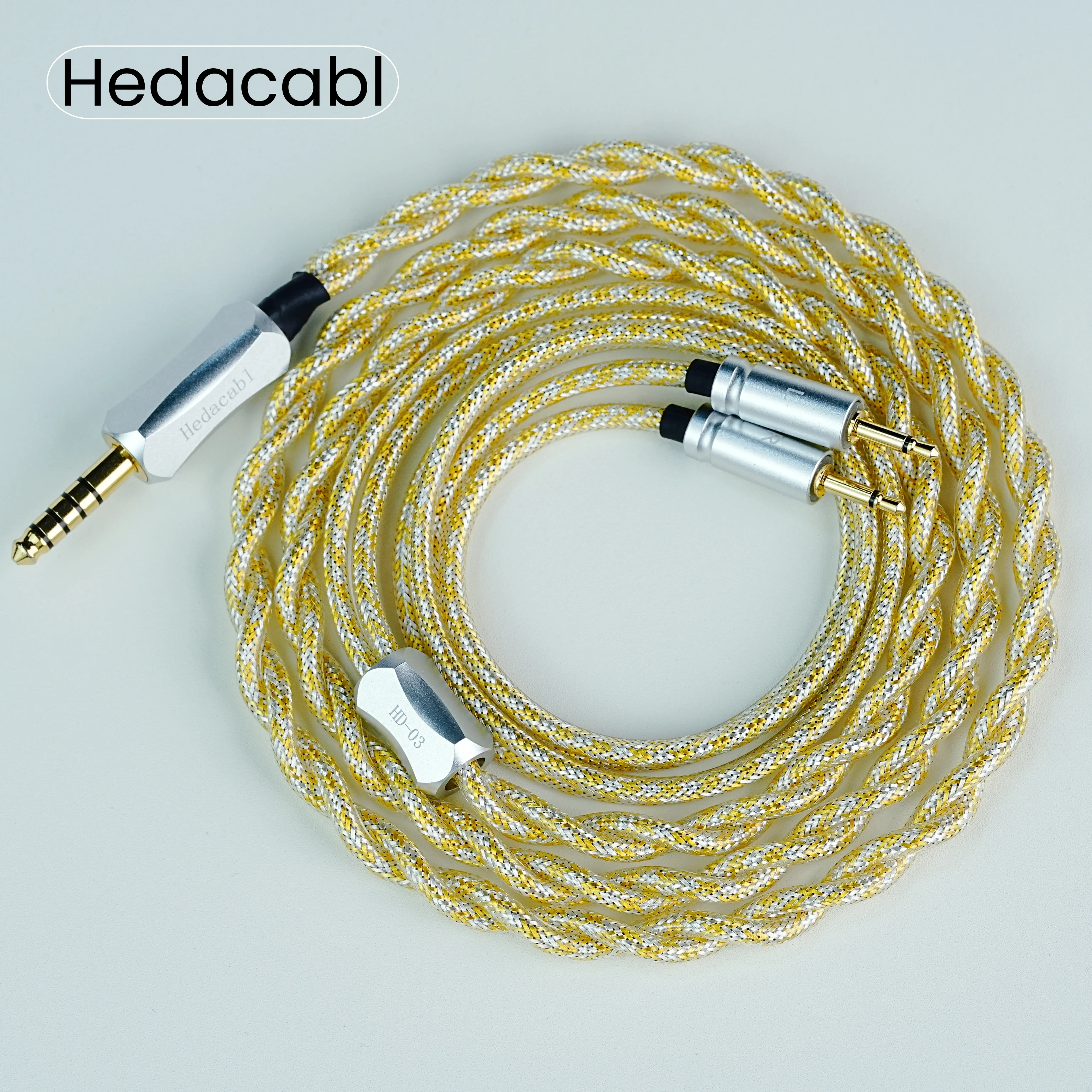 Hedacabl HD-03 2-Core OCC Dual 2.5mm TS to 4.4/3.5/2.5mm XLR Headphone Cable, suitable for Sivga SV021/Phoenix/Oriole Headphones