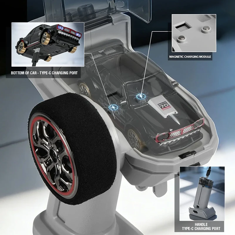 1/64 RC Mini Drift Racing Car Full Scale Remote Control Gyroscope Desktop Pocket High Speed Vehicle Kids Toy Boy Christmas Gifts