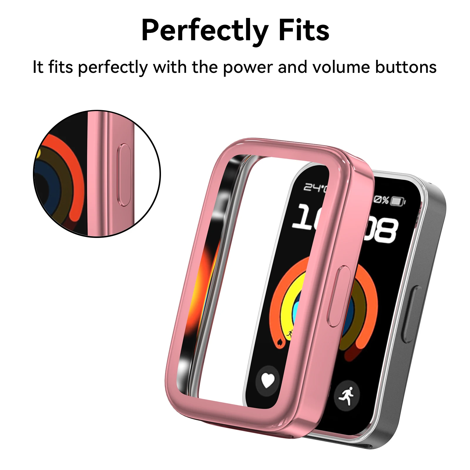 Huawei Band 9/8/10用 ソフトTPUケース シェルフレーム バンパー スクリーンプロテクター 完全クリア保護カバー