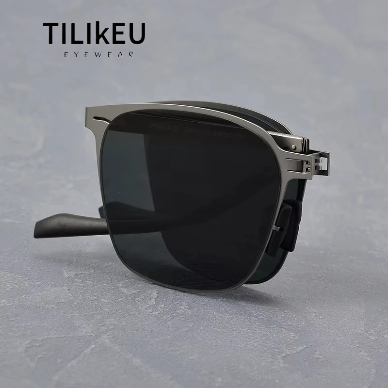 

Новые популярные складные солнцезащитные очки из нержавеющей стали, сверхлегкие солнцезащитные очки для вождения, рыбалки, защиты от ультрафиолета, портативная складная оправа для очков