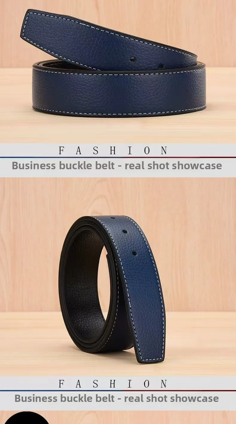 NEUE Luxus Marke Gürtel Männer Hohe Qualität Pin Schnalle Männlich Strap Fashion Echtes Leder Bund Ohne Schnalle 3,8 cm ceinture – Detail 7