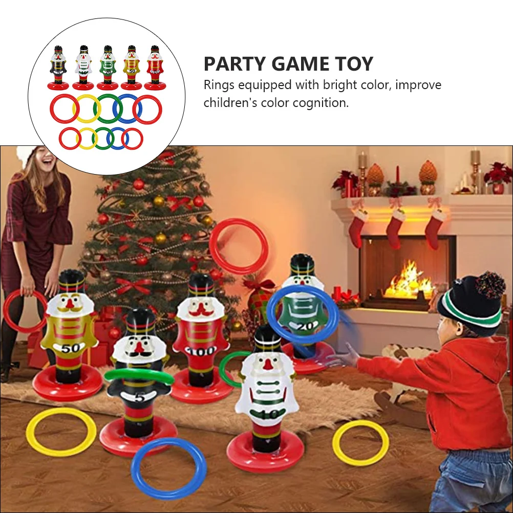 Toss Game Inflatable Ring Christmas Games Kids Holiday Xmas Antler Reindeer Throwing Party Toys Outdoor