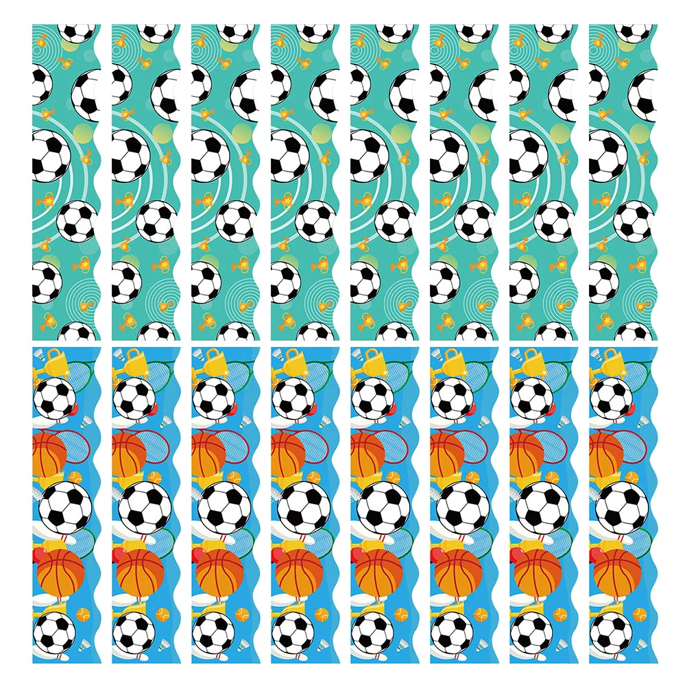 

60 Sheets Bulletin Board Sticker Football Basketball Sports Border Trim Classroom Sports Bulletin Board Decoration
