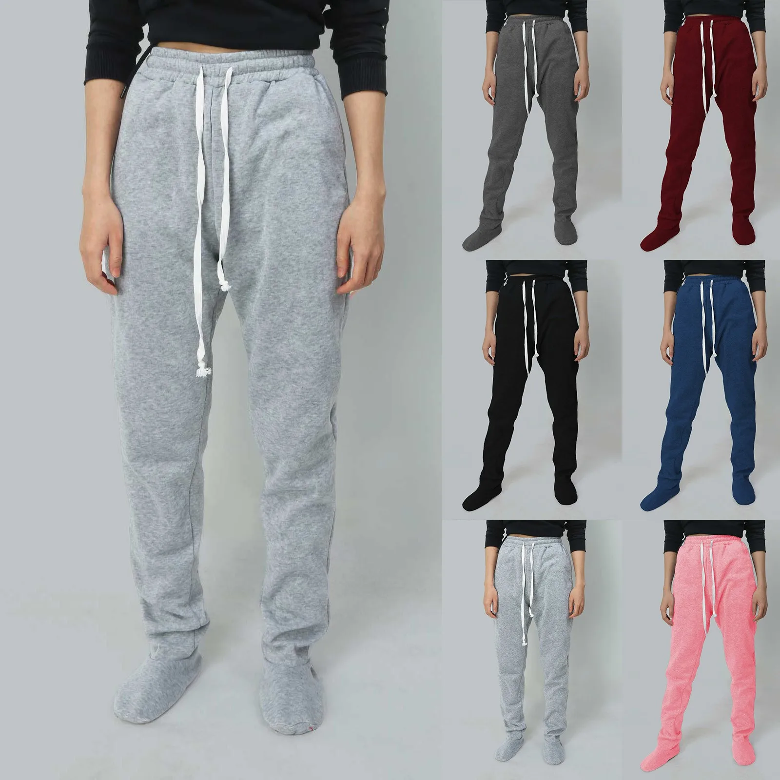 

Womens Classic Long Pants High Waist Sweatpant Loose Casual Trousers Drawstring Tight-Fitting Pant Gym Sports Fitness Leggings