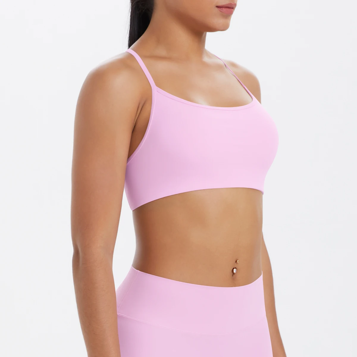 Tanktop für Damen, Yoga-BH, Yoga-Unterwäsche mit Brustpolster, einfarbig, schöner Rücken, Kreuz-BH, stoßfestes Workout-Top für Fitness und Laufen. – Detail 35