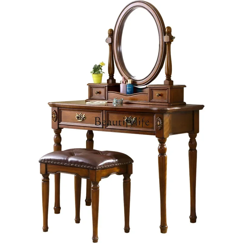 

FG11American dresser simple and beautiful all-solid wood makeup table simple small apartment bedroom