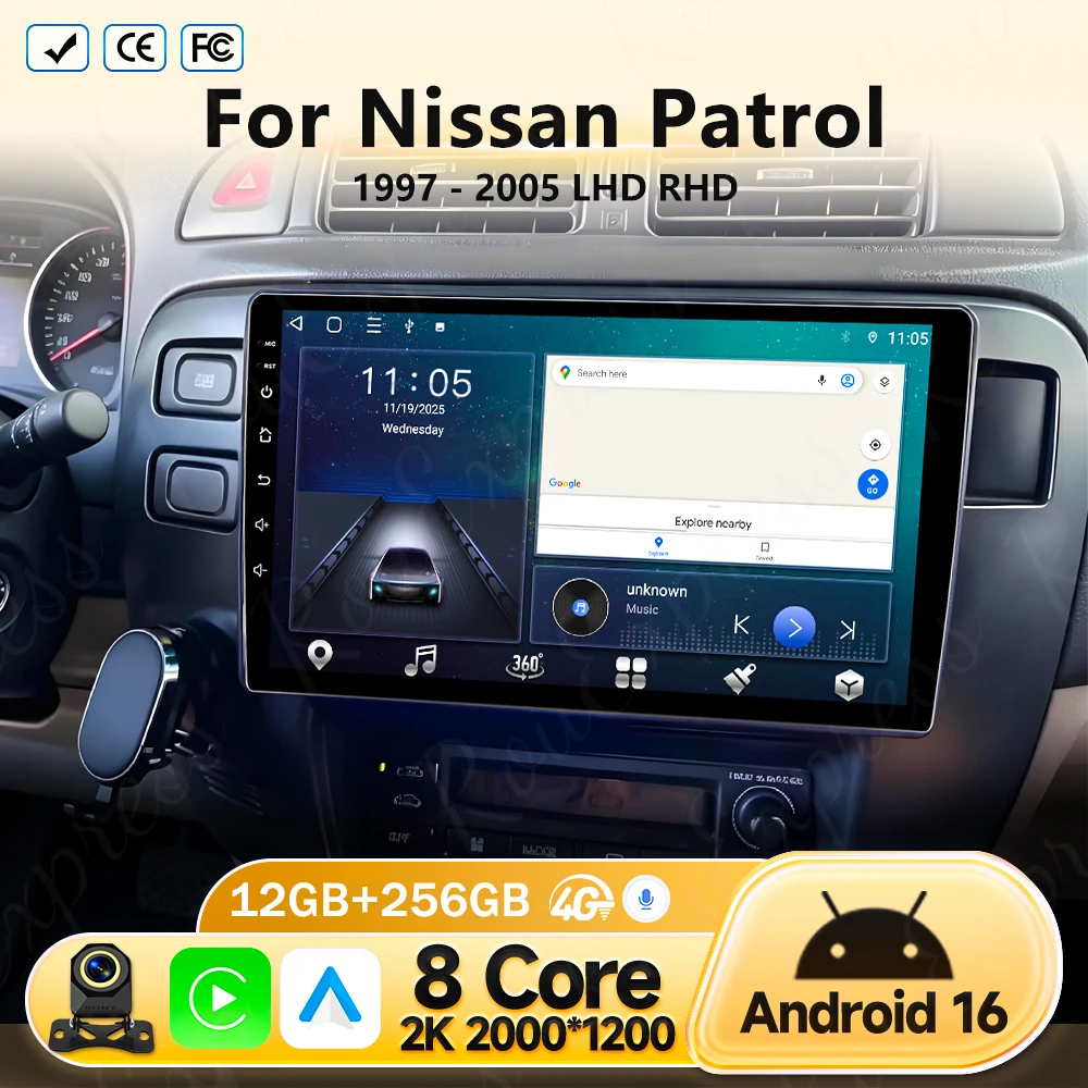 

Multimedia Player Car Radio For Nissan Patrol V5 Y61 2002 - 2004 Carplay Navigation GPS Android 5G Wifi No 2din DVD Auto Stereo