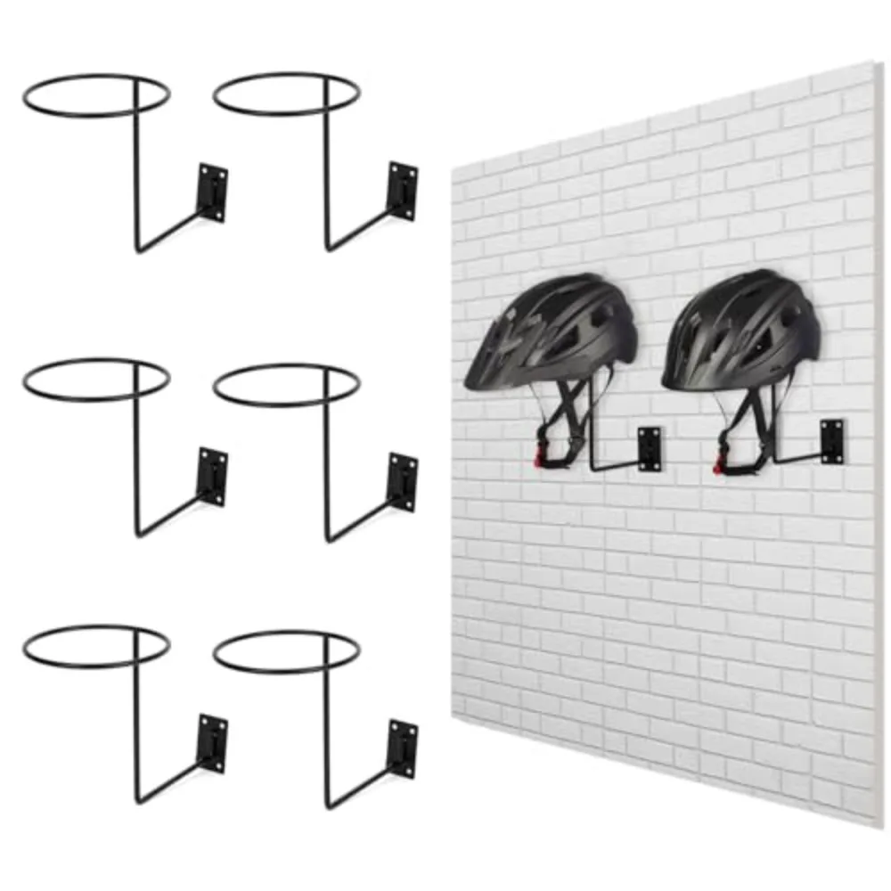 

Motorcycle Helmet Holder Metal Helmet Holder Wall Mount for Most Motorcycle Bike Helmet, 6PCS