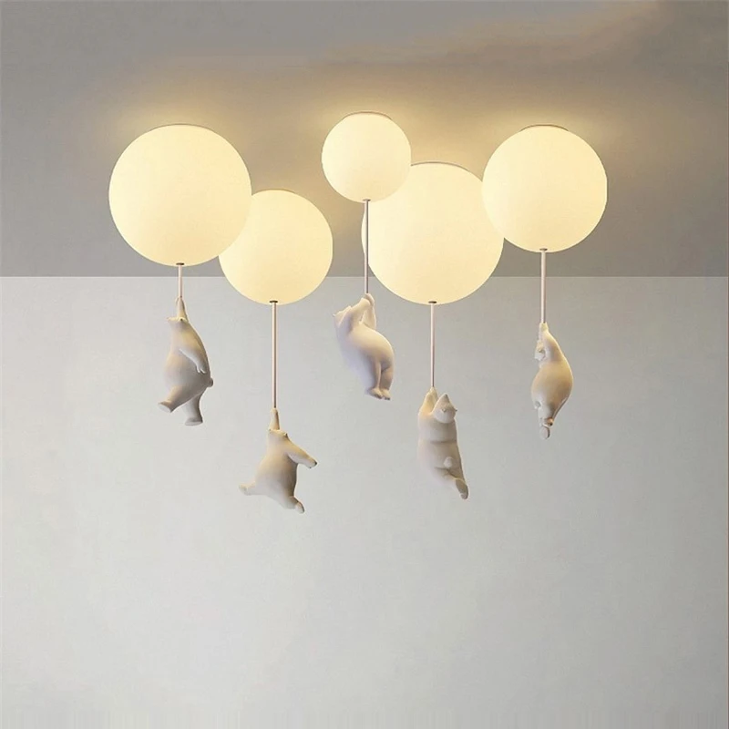 Cartoon Bear Pendant Lights for Kids, Lâmpada suspensa LED, Lâmpada do quarto, Decoração do quarto das crianças