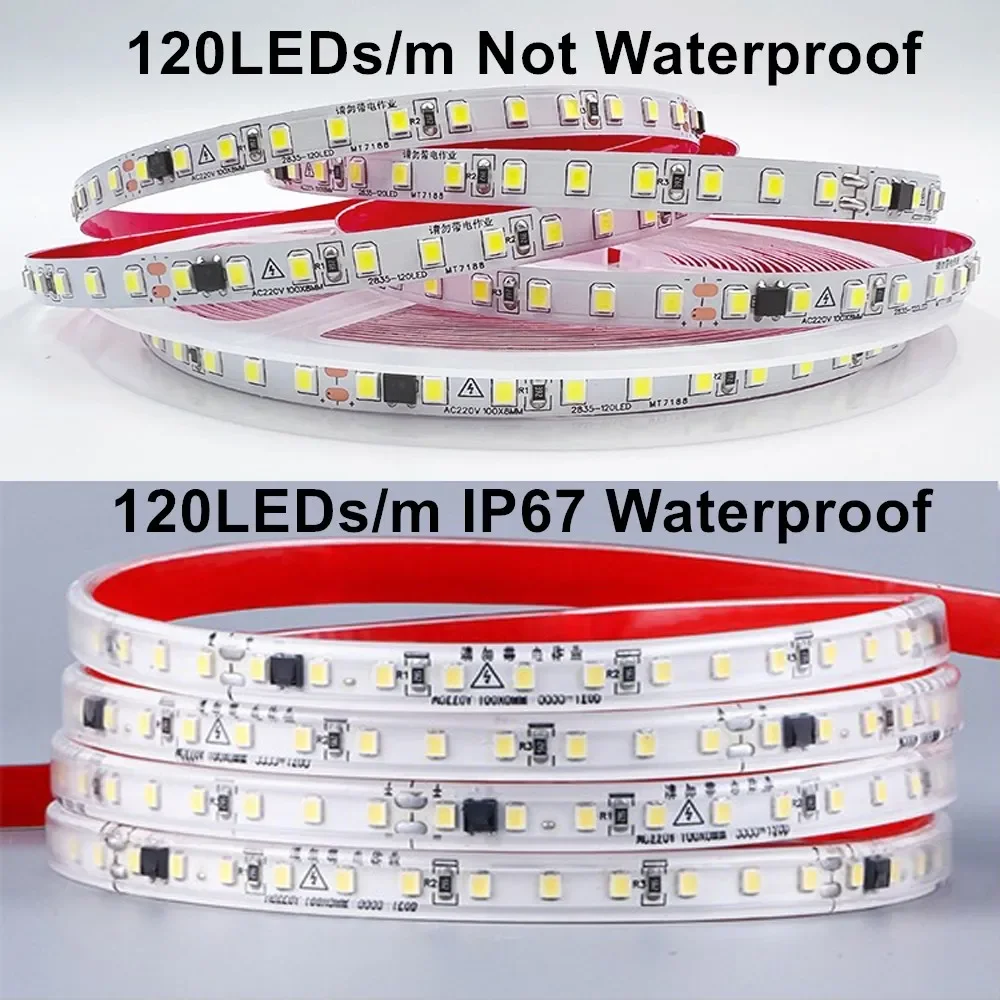 AC 220V LED Strip Lights 2835 1-20m 120LED/m 240LED/m Nature Warm White 220V Waterproof Outdoor LED Strips Flexible And Cuttable