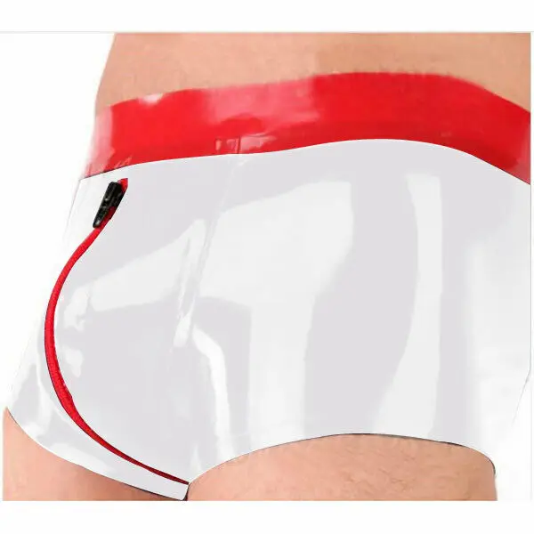 Hot sale latex 100% rubber waterproof sports boxer shorts with zipper, size S-XXL