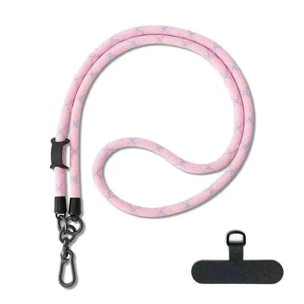 Thick Rope Phone Lanyard Adjustable Anti-lost Lanyard Strap Safety Detachable Cord Phone Tether Neck Accessories Cell Phone R5K6