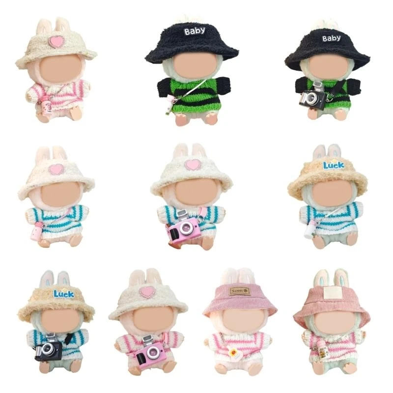 Q0KB Set cappelli per bambole anime per bambole anime 1st/2a gen con tuta per bambola inverno inverno.