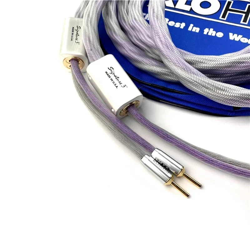 Kabel głośnikowy HiFi Audio Line XLO Signature 3. Pozłacany dwuprzewodowy przewód głośnikowy z wtyczką bananową / widełkową