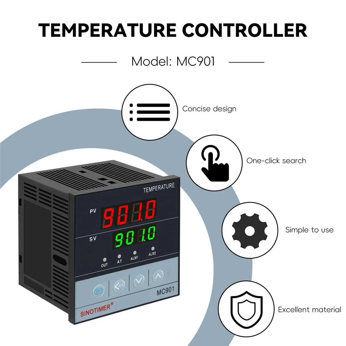 MC901 Digital Waterproof Temperature Controller K Type PT100 Sensor Input Relay Output