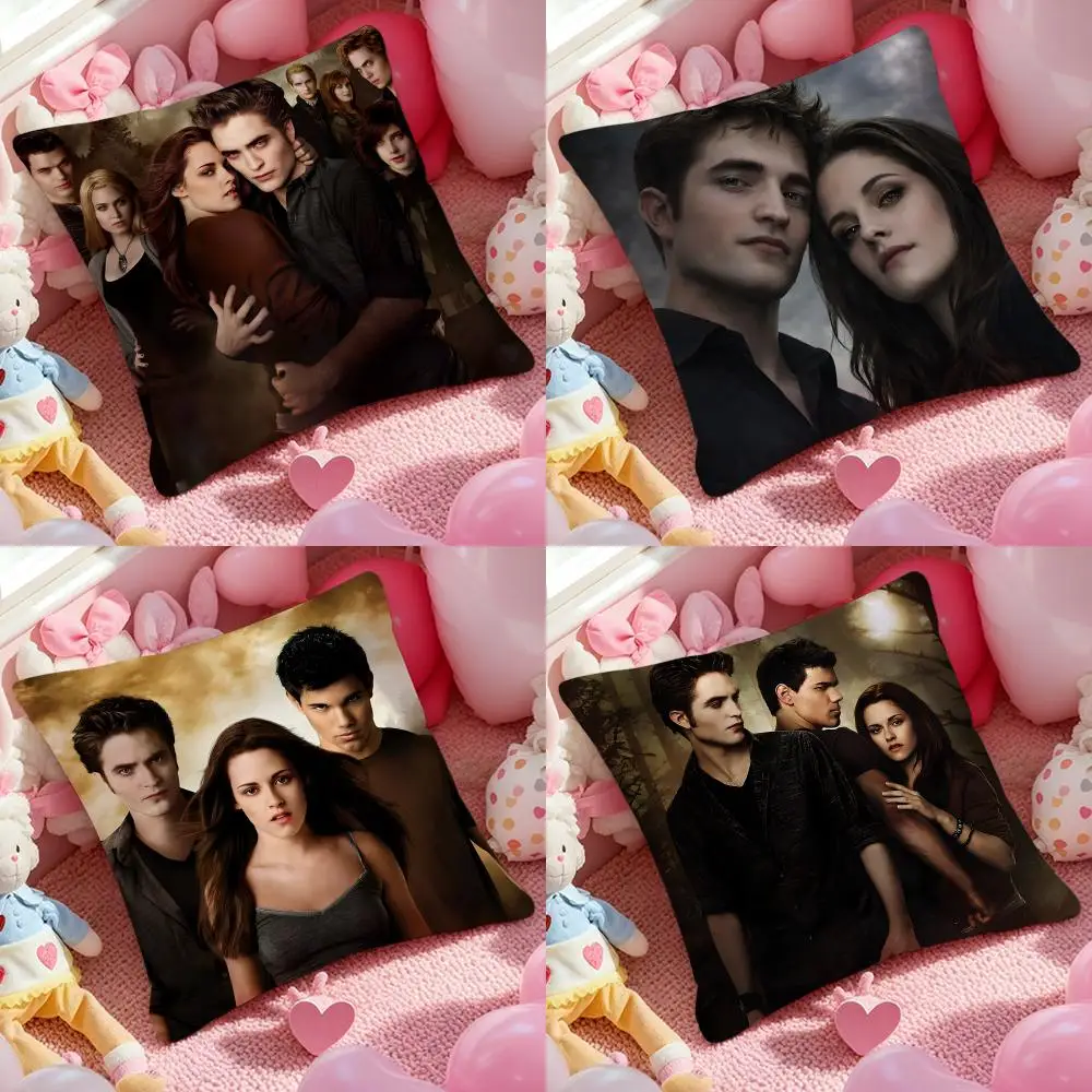 Movie Twilight Cushion Cover Anti-dustmite Pillowcase Invisible zipper silky short plush Sofa cushion cover