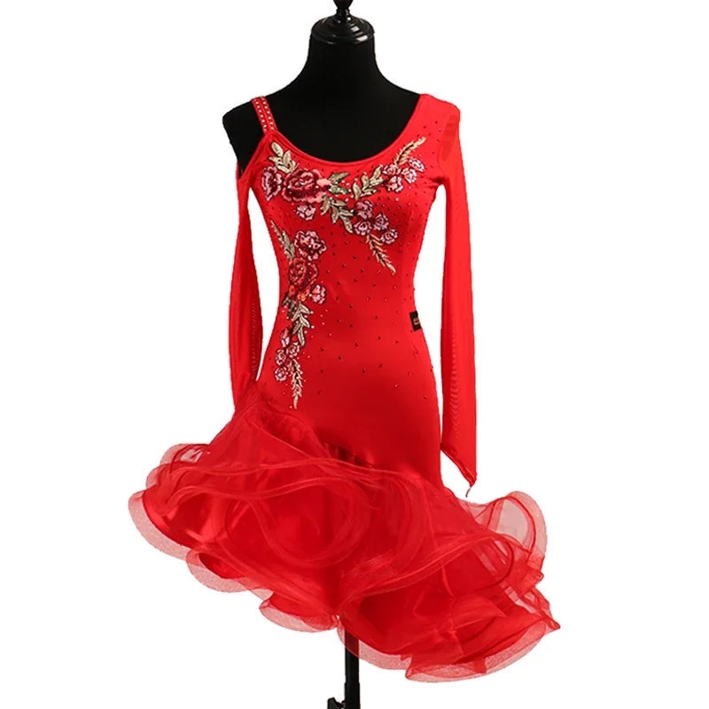 Frau Linie Anzug Dancewear Neue Latin Dance Kleid Bühne Kleidung Wettbewerb Praxis Kostüm Mädchen Party Sport Prom