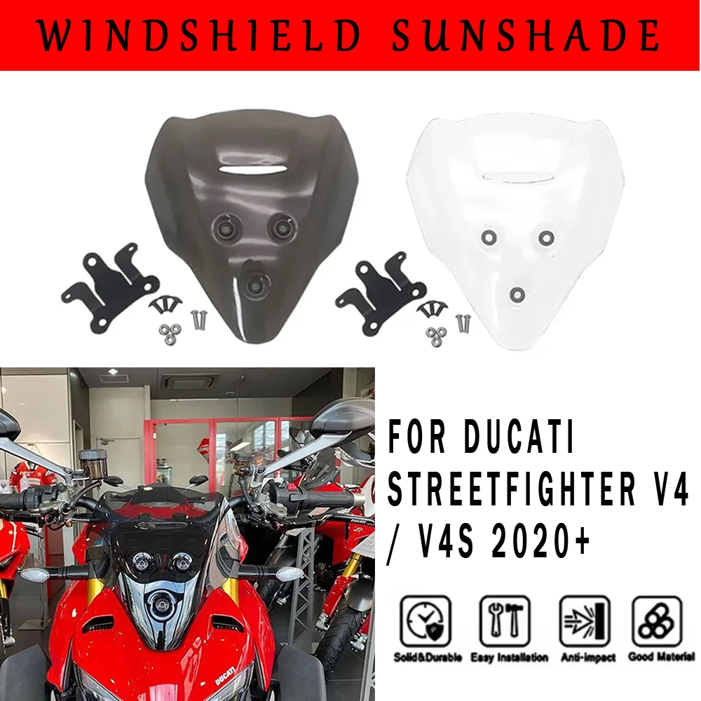 مناسبة لـ DUCATI Street Fighter V4 V4S 2020 2021 ملحقات ظلة الزجاج الأمامي للدراجات النارية في لونين