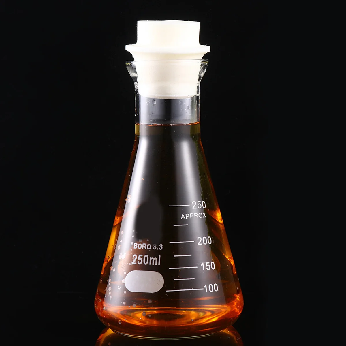 

1Pcs Glass Flask Conical Flask Cork Laboratory Students Experiment Chemistry Wide Mouth 150ml Durable Odorless Accurate