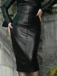 Women Black Leather Skirt Mini Handmade Genuine Lambskin Skirt Fashionable and Sexy