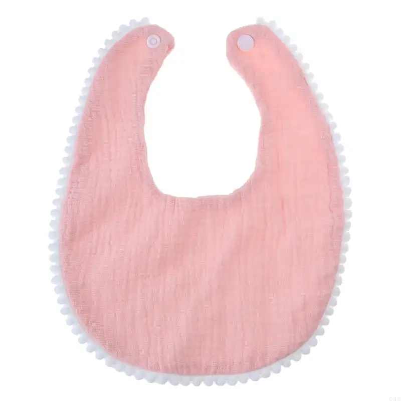 

Q1FE Baby Bandana Drool Bibs with Lace Trim Infant Cotton Drooling Burp Saliva Towel