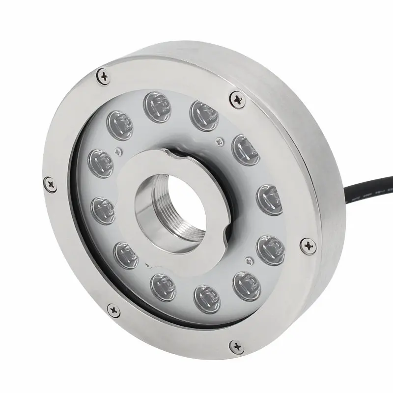 Нержавеющая сталь 316L, 36 Вт, RGB светодиодный кольцевой светильник для фонтана, 12 В/24 В постоянного тока, IP68, водонепроницаемый для пейзажа с DMX512