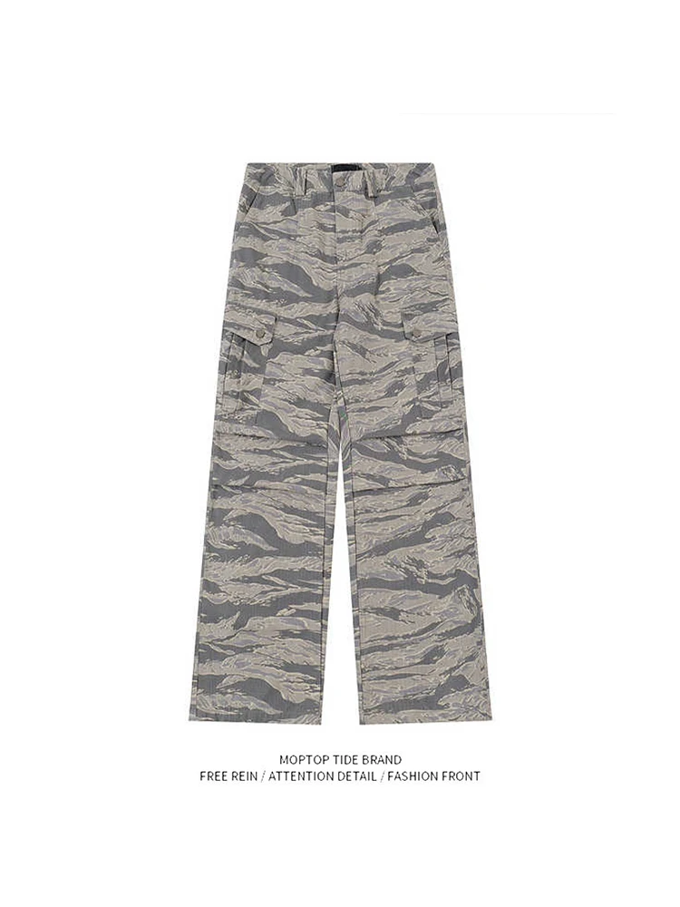 

Мистер WH Американские камуфляжные рабочие брюки Свободные уличные повседневные широкие брюки и весна-осень Новые молодежные брюки для активного отдыха