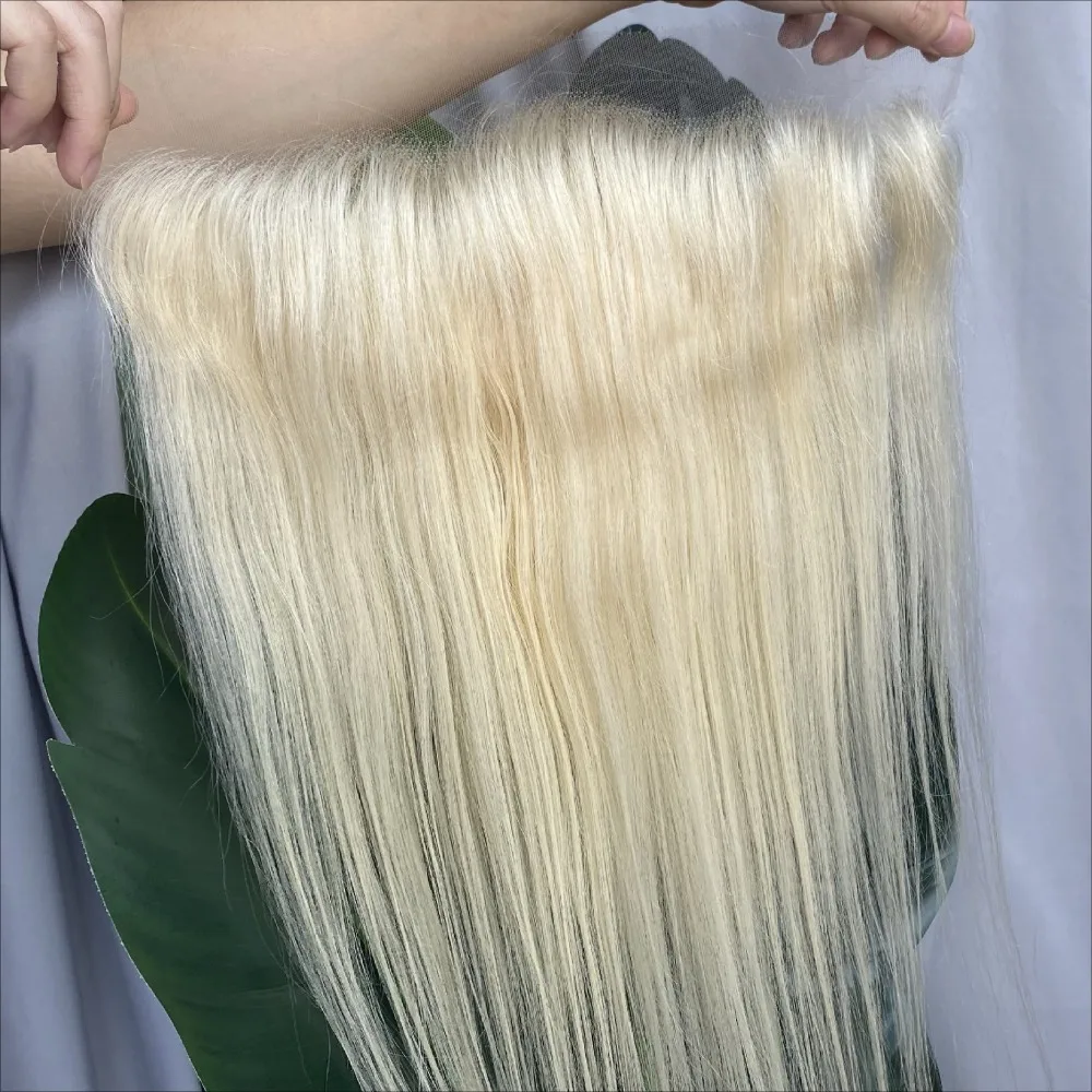 Blonde 22 Inch 13x4 Lace Frontal 613 Straight Body Wave Transparent Lace Frontal Pre Plucked Brazilian Virgin Hair Full End