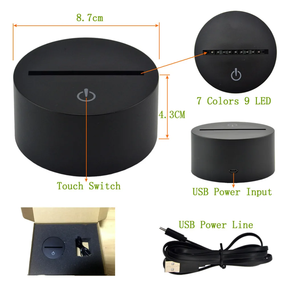 Laser Engraving Python Touch 3D LED Night Light Home Decoration Table Lamp Bedroom Table Lamp RGB Gradient Atmosphere Light