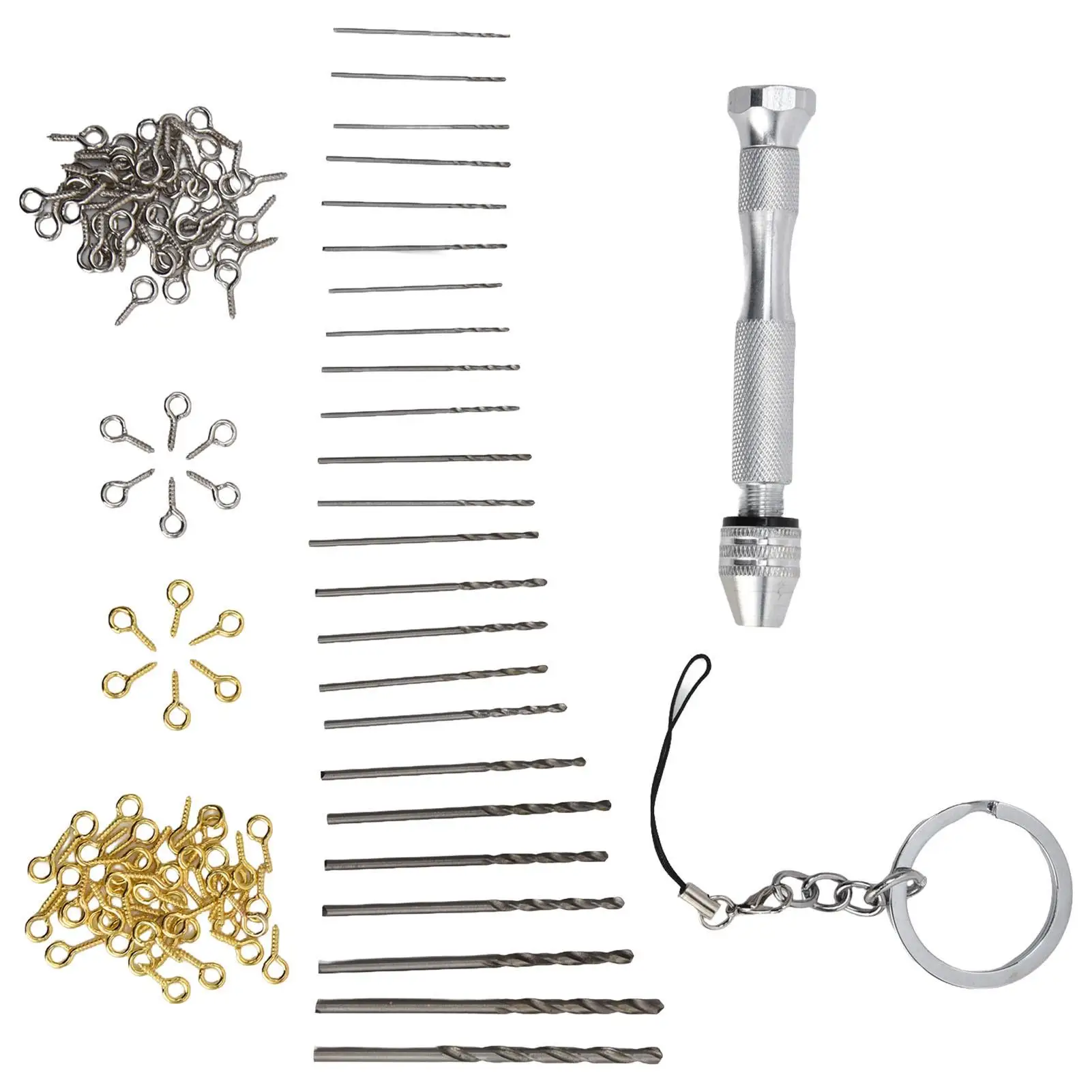 Hand Twist Drill Keychain Aluminium Alloy Mini Tool for assembly Crafting Portable Drilling Device