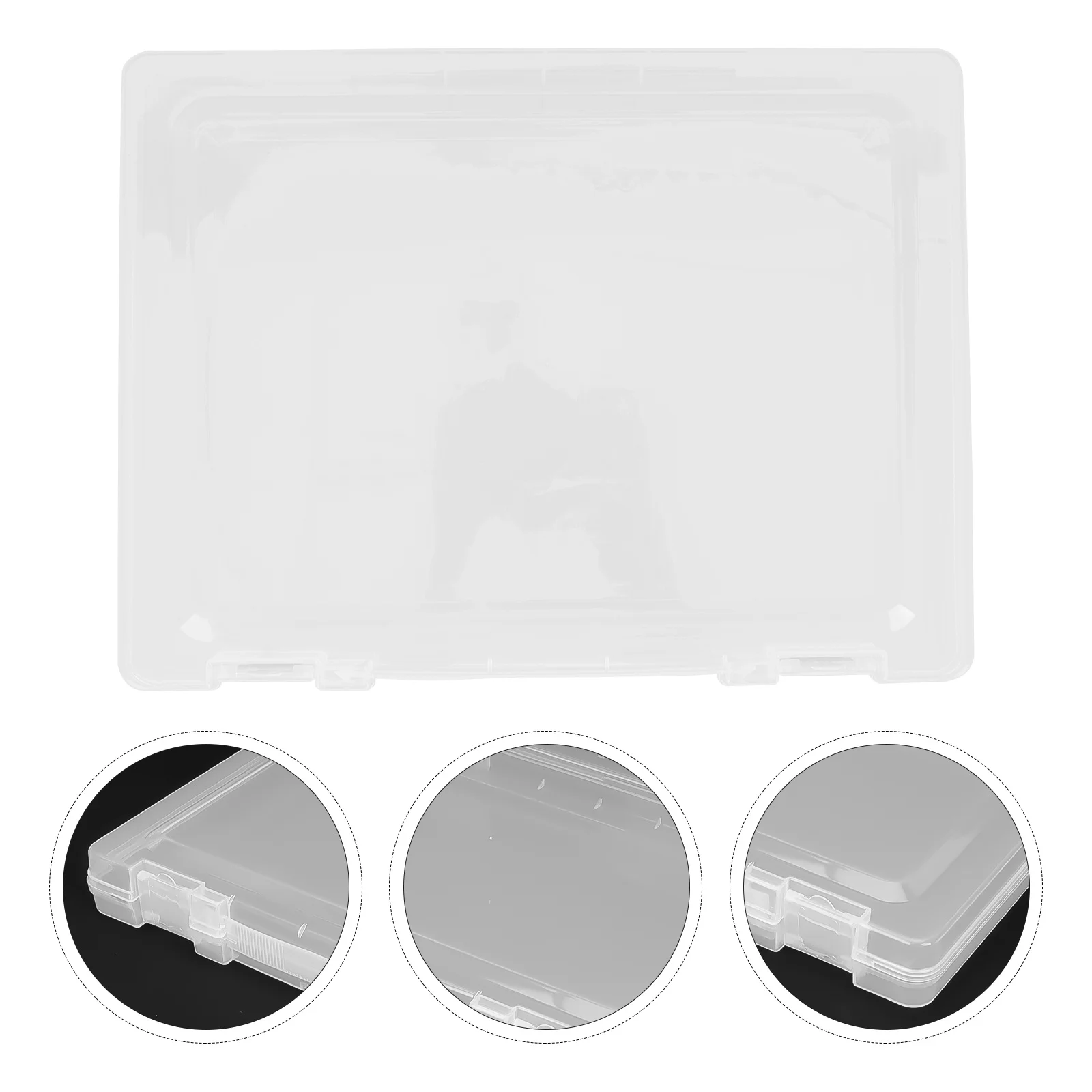 

Transparent Household File Box Plastic Organizer Document Storage Box Multi-Function Portable Paper Organizer Office Accessory