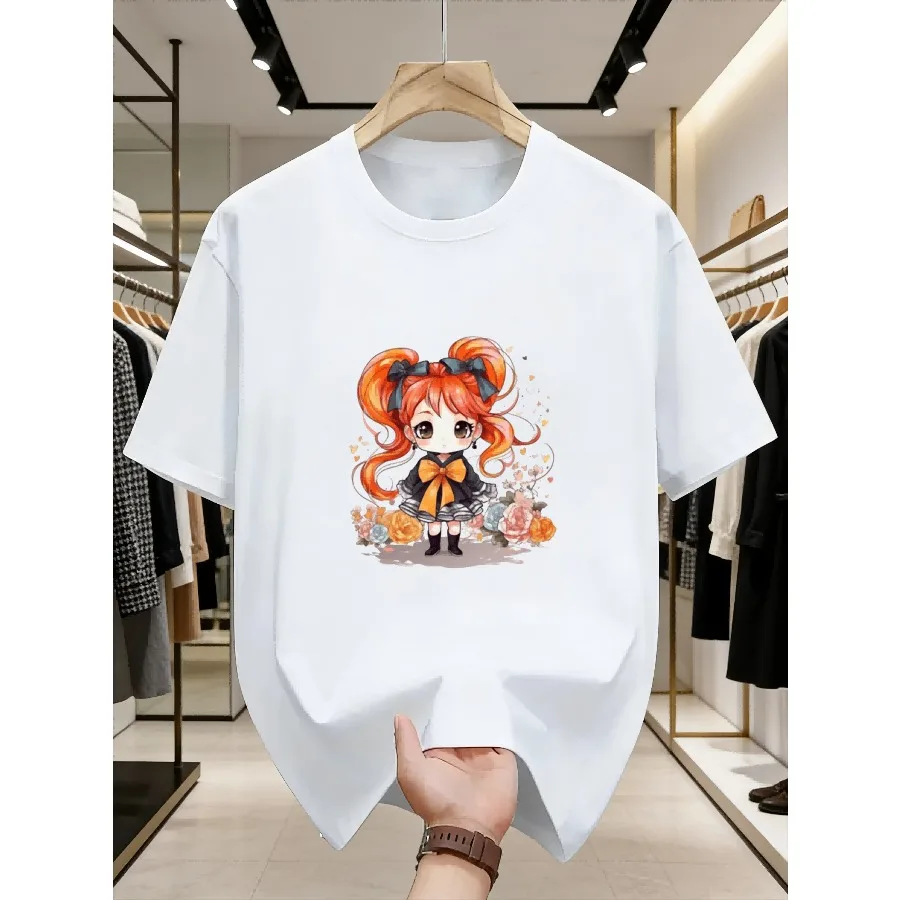 Men Casual Regular Fit Short Sleeve Crew Neck Cotton Comfortable Fashion Summer Breathable Tshirt Machine Washable Hand Drawn