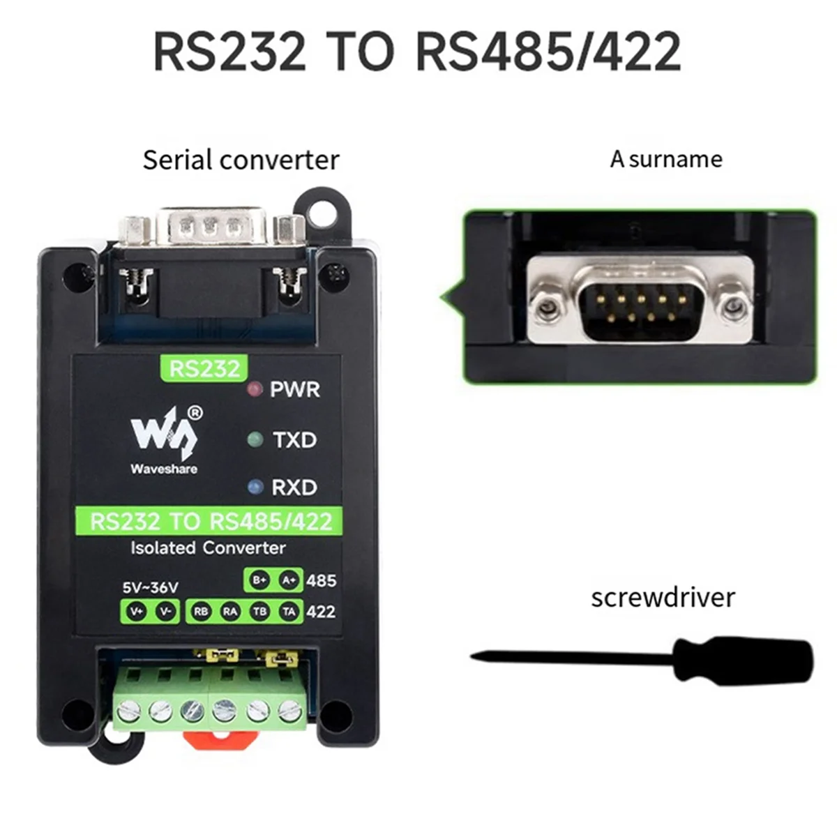 Waveshare Convertitore seriale interfaccia maschio comodo e pratico_BSH