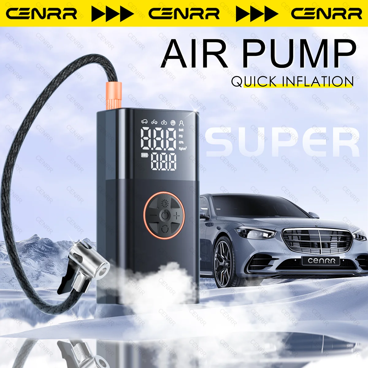 Wireless Car Air Injector Portable Tire Inflator Powerful Air Pump LCD Display Electric Tyre Compressor for Car Motorcycle Ball