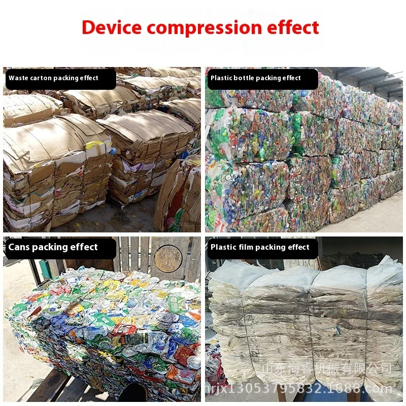 Waste recycling hydraulic baler,plastic cardboard box compression baler,strapping machine