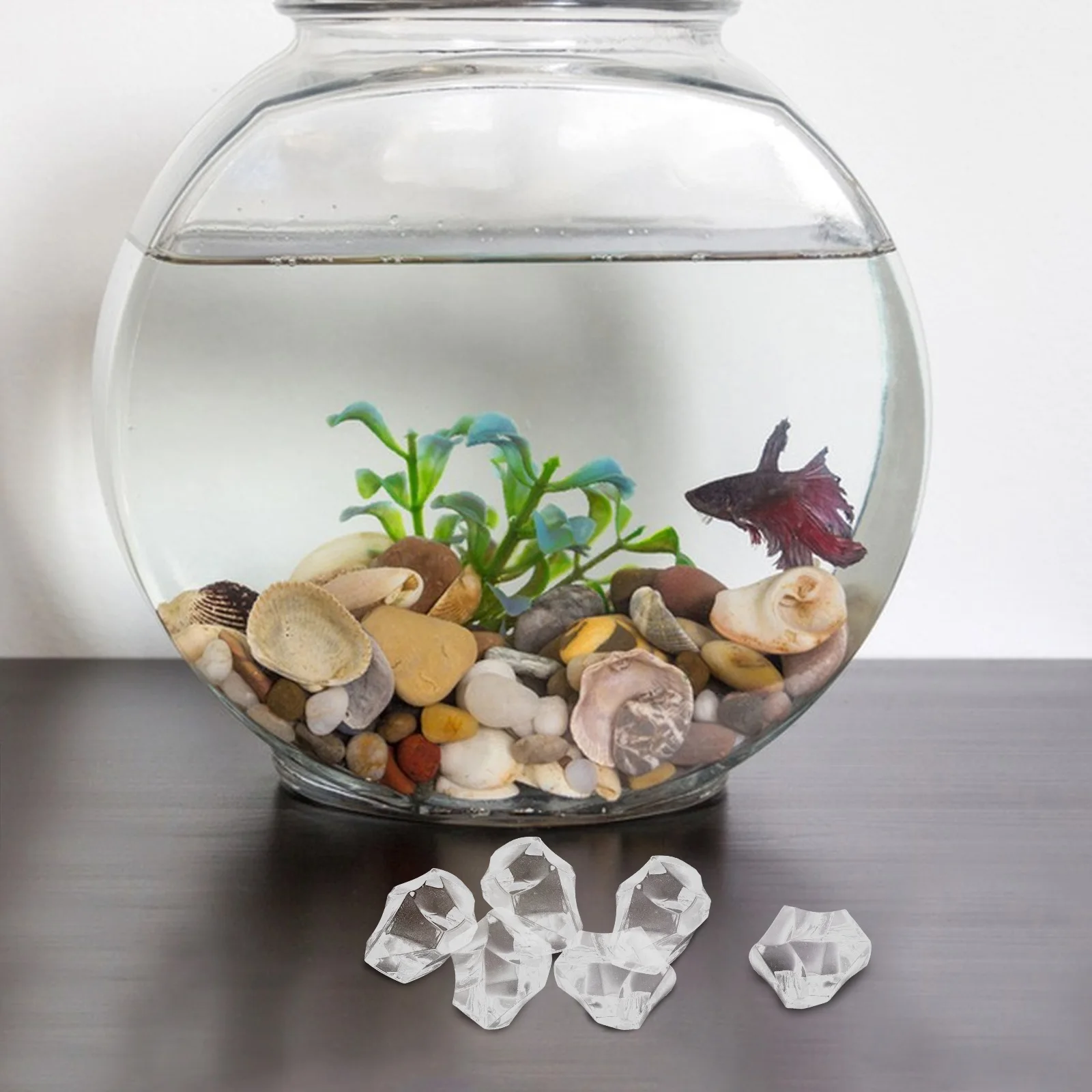 

200 pcs Clear Plastic Cubes Realistic Fake Cubes Reusable Decorative Vase Fillers For Home Wedding Party Decor Transparent