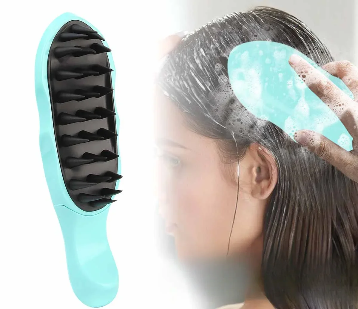 Extended Handle Soft Silicone Shampoo Scalp Hair Massager Hair Washing Comb Shower Brush Bath Spa Massage Brush Wholesale New