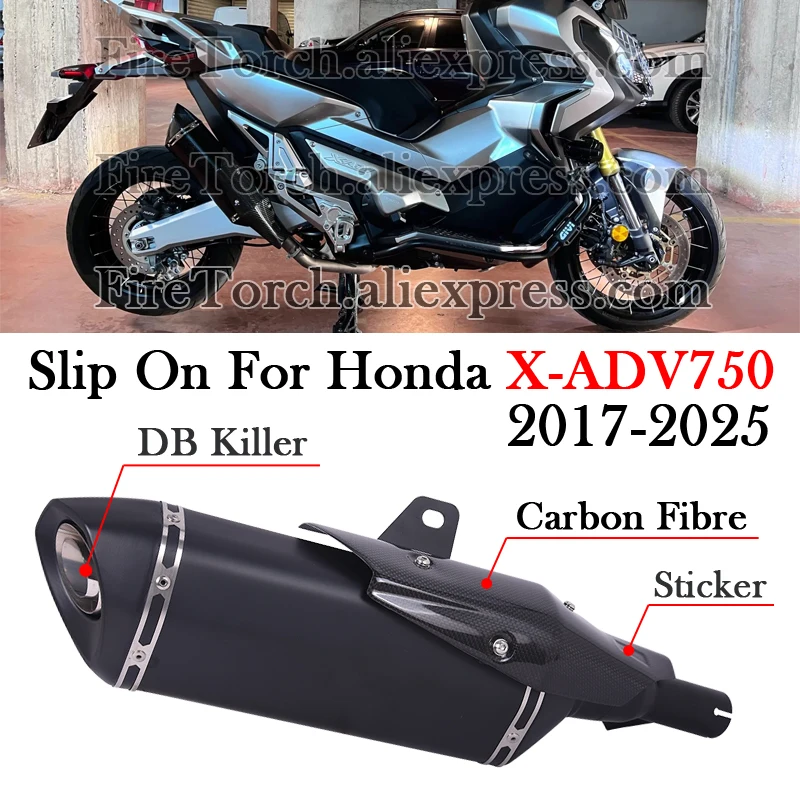 Slip On For Honda X-ADV 750 X ADV750 ADV XADV750 2017 - 2023 2024 2025 Motorcycle Exhaust Middle Link Pipe Modify Muffler Escape