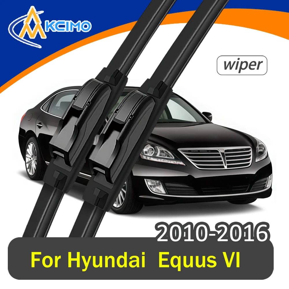 

2-Pack Set Front Wiper Blades For Hyundai Equus VI 2010-2016 All-Season Rubber Windshield Wipers Easy Clip Installation