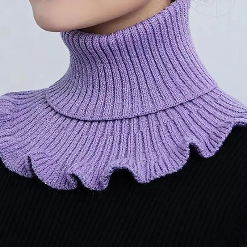 متماسكة الياقة وشاح شتاء دافئ شال وشاح دافئ الرقبة ارتداء الياقة المدورة للانفصال 6XDA