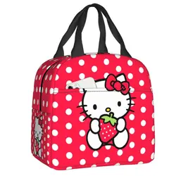 Custom Hello Kitty Lunch Bag Men Women Thermal Cooler Insulated Lunch Box for Kids School Food Picnic Tote Bags