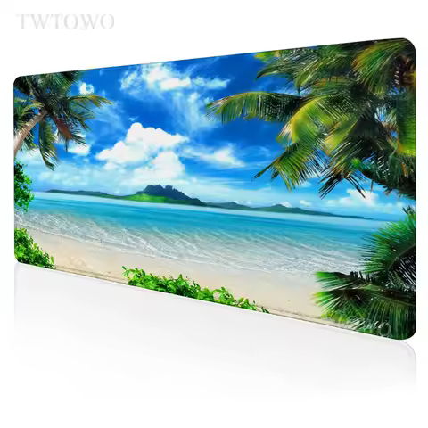 Tropical Beach Palm Mouse Pad Gaming XL Large Computer Mousepad XXL Natural Rubber Soft Carpet Computer Mouse Mat Mice Pad