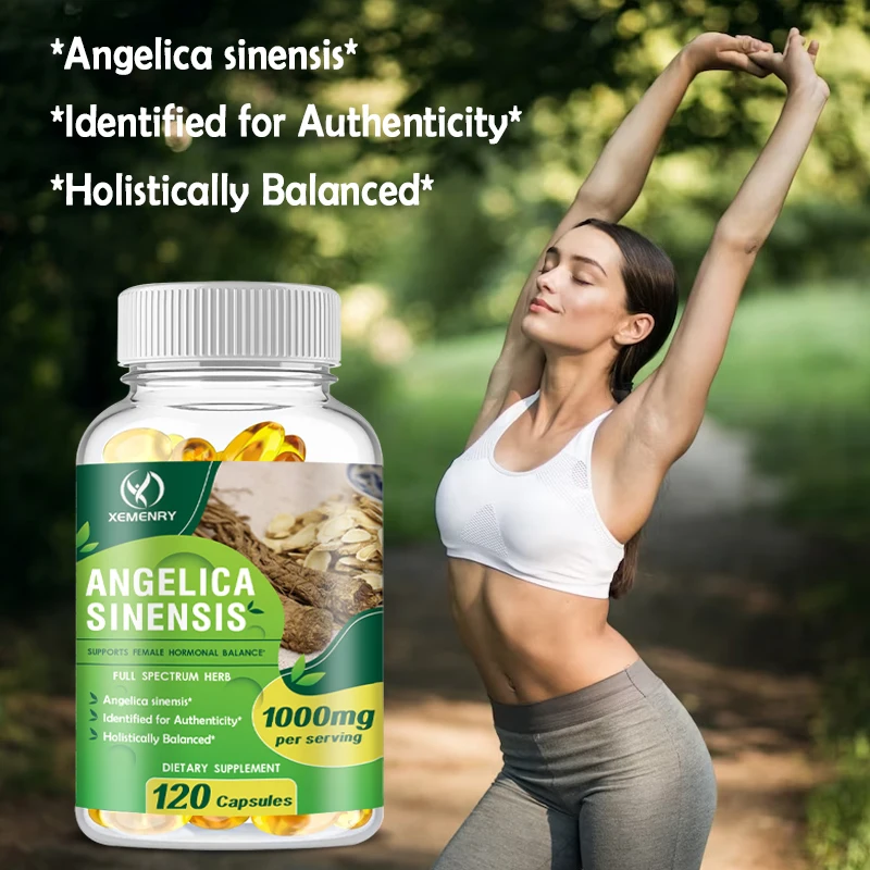 Angelica Sinensis Capsules 1000mg - Supports Hormone Balance, Improves Mood, and Relieves Stress