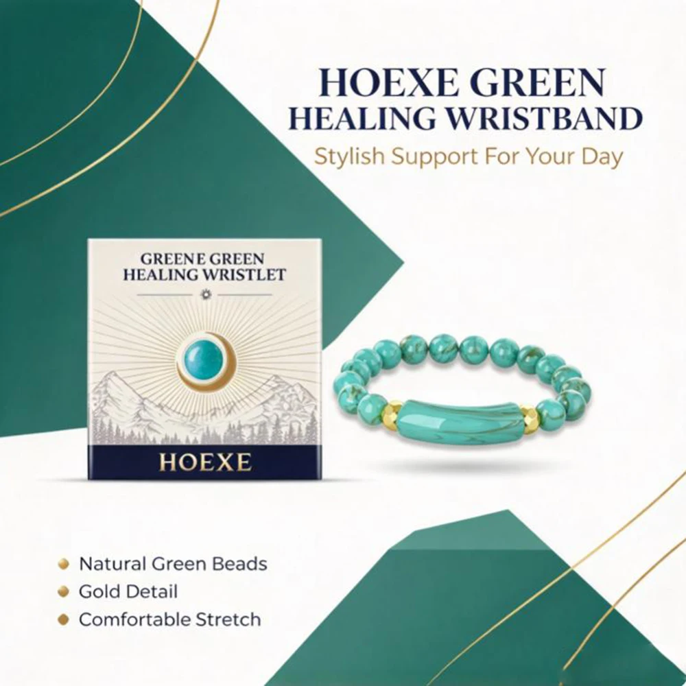 Healing Stone Bracelet Retro Turquoise Texture Elastic Bead Meditation Wearing Jewelry Gift Box Set
